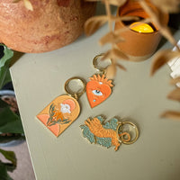 Cactus Flower Enamel Keychain