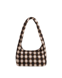 Small Nylon Meringue Bag - Blurred Gingham Brown