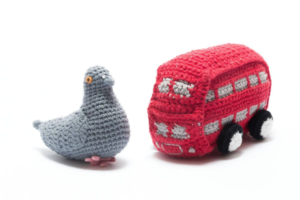 Fair Trade Crochet Pigeon Baby Rattle