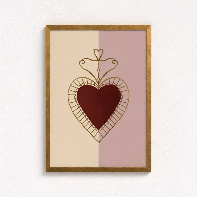 Queen of the Rodeo - Giclee Art Print Love Heart (Mauve): A3