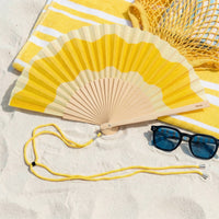 Hand Fan - Yellow Wave