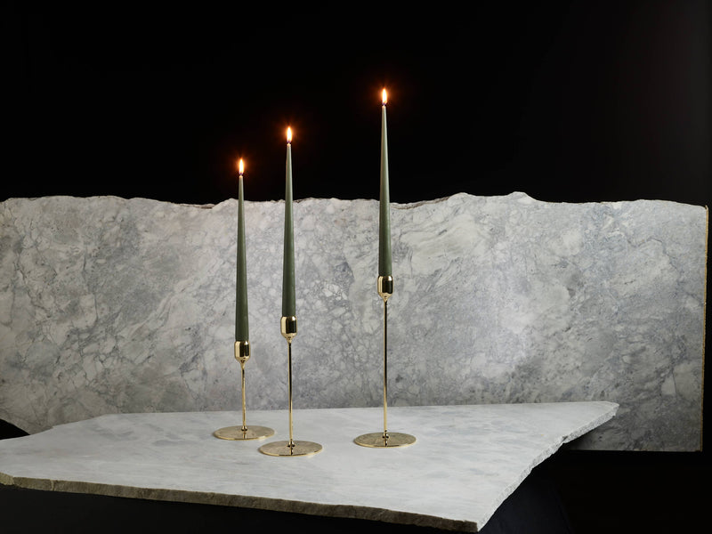 Flute brass candlestick, Polished: Medium