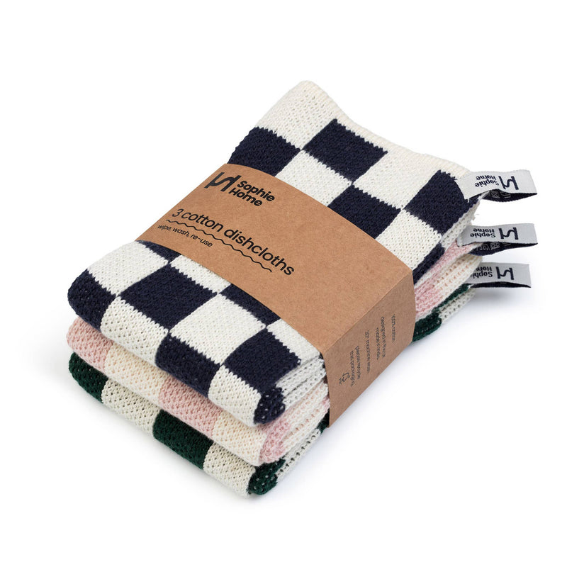 Reusable & Eco-Friendly Cotton Dishcloths: Check Forest