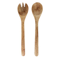 Mango wood salad server set