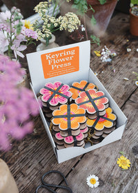 Keyring Flower Press - Oranges & Pinks