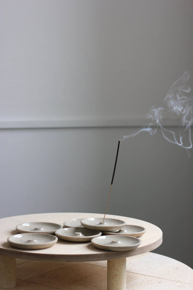 Stoneware Ceramic Incense Holder - Specked