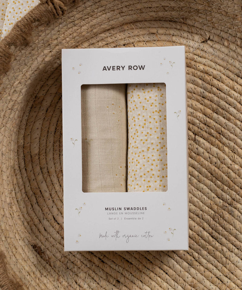 Organic Baby Muslins, Set of 2 - Wild Chamomile / Daisy Meadow