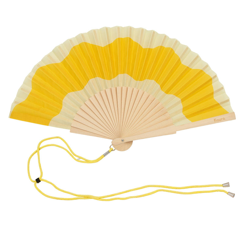 Hand Fan - Yellow Wave