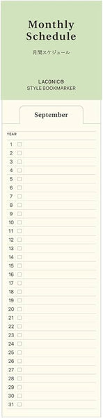 Laconic Monthly Bookmarker