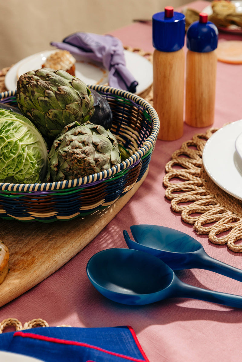 Resin Salad Servers - Blue