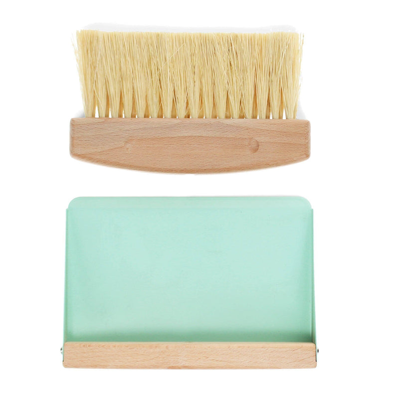Wooden Table Brush And Pan Set - Pistachio