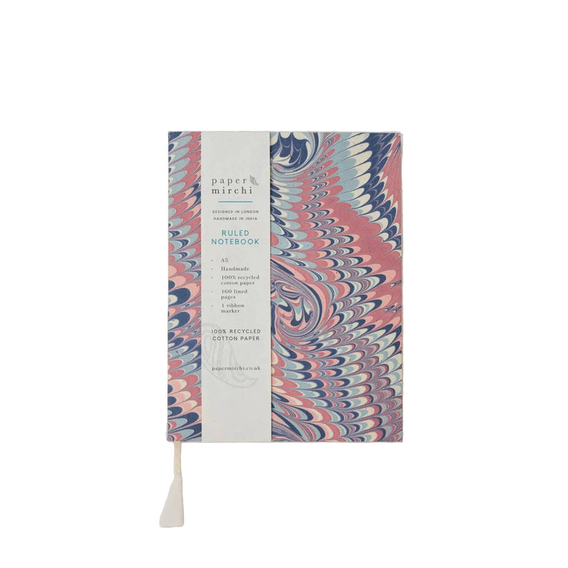 A5 Ruled Notebook - Twisted Scallops Hydrangea