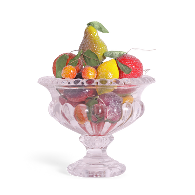 Spun Cotton Frosted Fruit Christmas Decoration, 6cm: Lemon