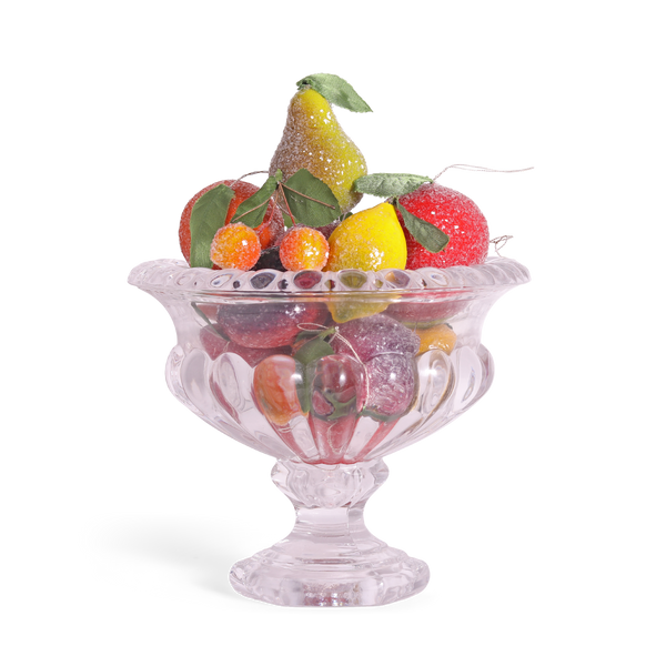 Spun Cotton Frosted Fruit Christmas Decoration, 6cm: Pear