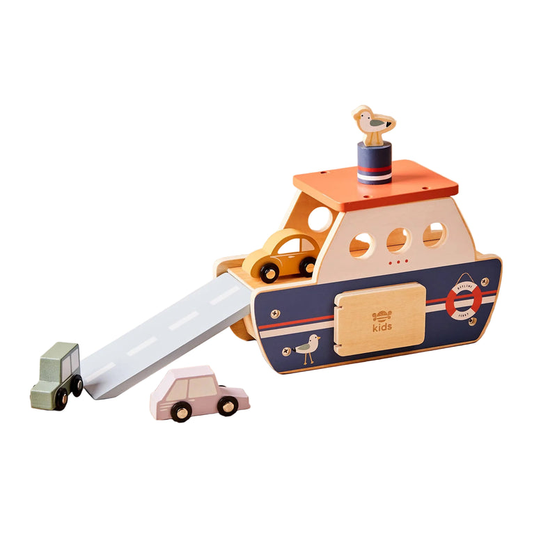 Wooden Ferry Toy Playset with Cars