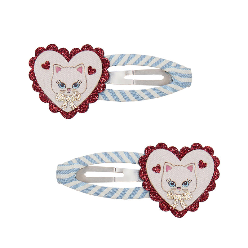 Scalloped Kitty Hair Clips