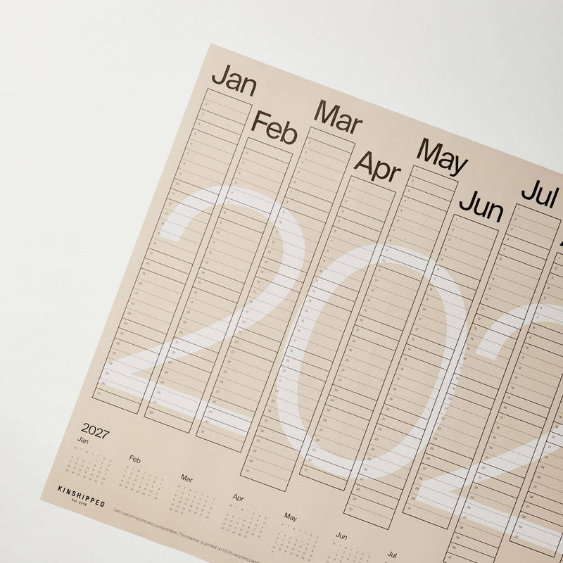 Beige and Black Landscape 2026 Wall Planner