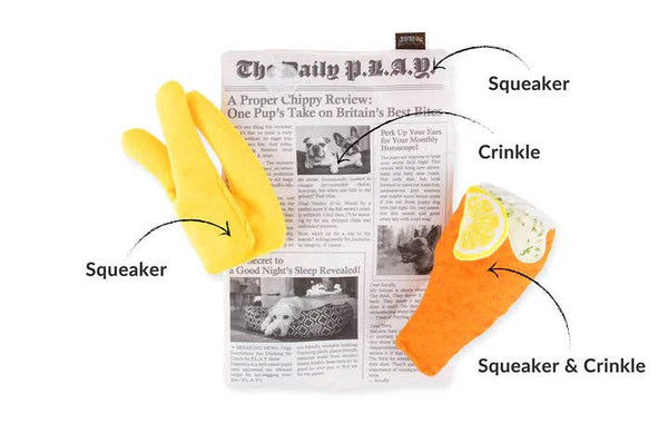 Fish & Chips Dog Toy