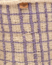 The Basket Room - CHANGIA: Lavender Check Woven Storage Basket: M / Purple / Checked