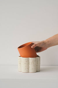 Self-Watering Pot Paula - Speckled White