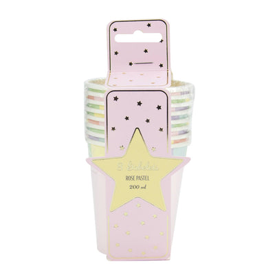 Pastel Pink Scallop Cups - Set of 8