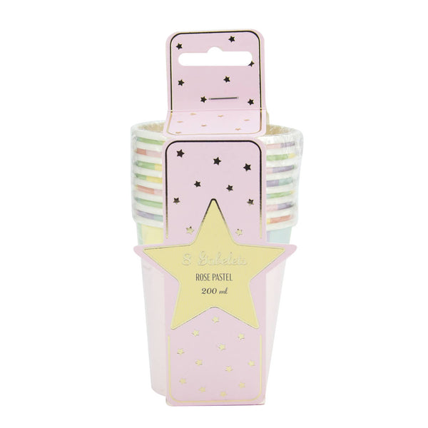 Pastel Pink Scallop Cups - Set of 8