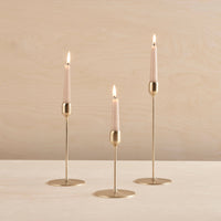 Flute brass candlestick, Brushed: Large