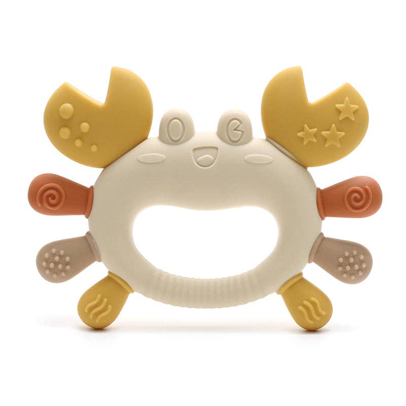 Silicone Teething Ring Crab - Beige