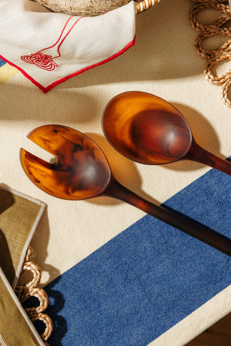 Resin Salad Servers - Amber