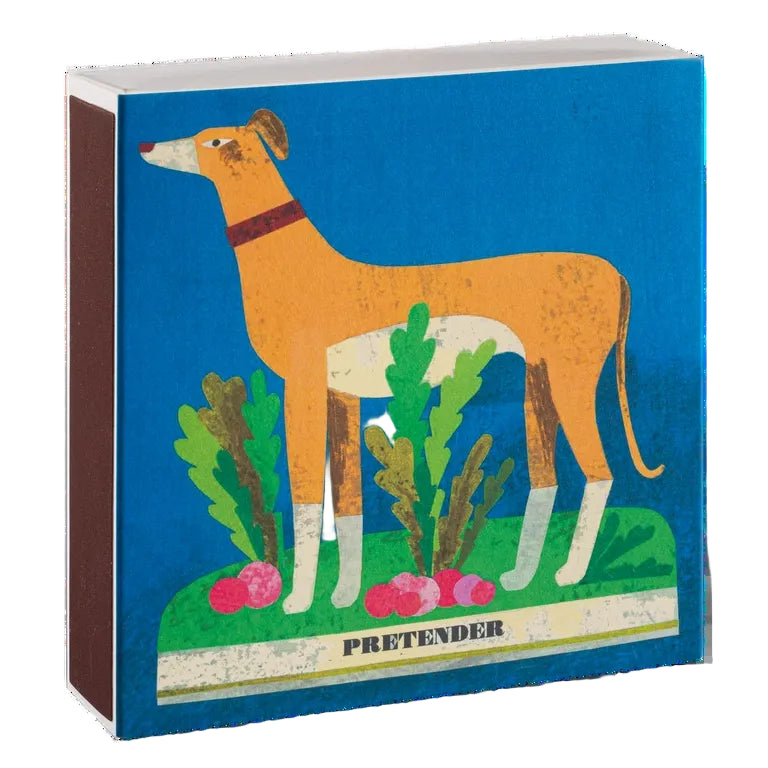 Whippet and Radishes Matches - Square Matchboxes