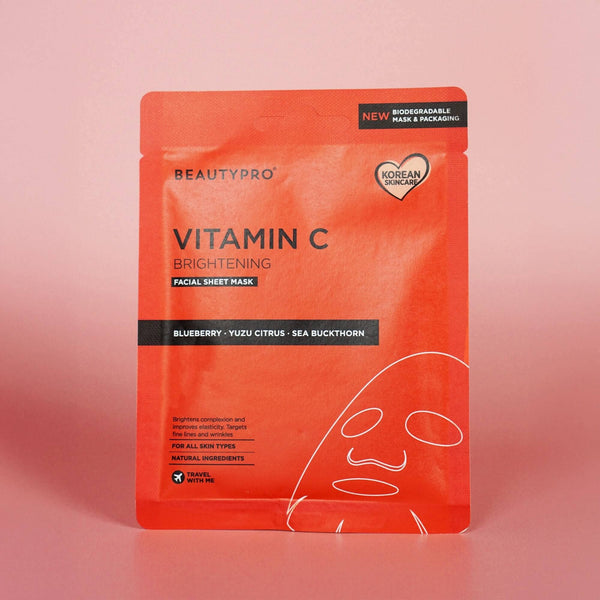 VITAMIN-C Brightening Sheet Mask - 100% Biodegradable