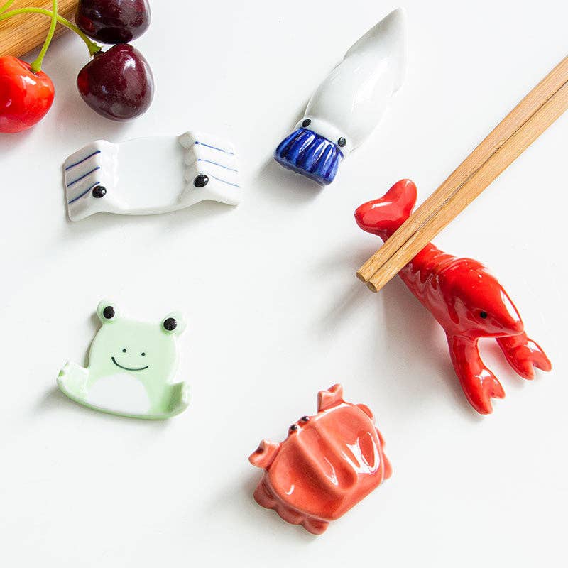 Gohobi Ocean Characters Chopstick Rest: White Crab