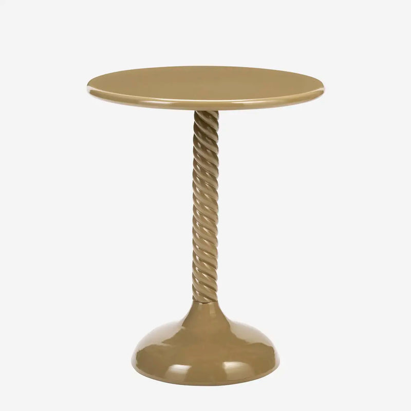 Madam Stoltz - Round Metal Coffee Table (Taupe)