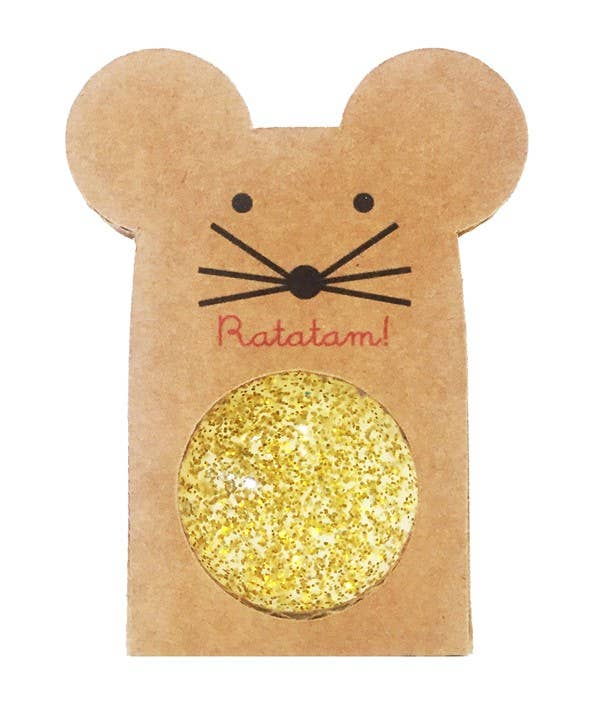 Glitter Mouse Bouncing Ball - Gold