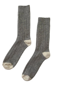 Extended Classic Cashmere Socks - Grey Melange
