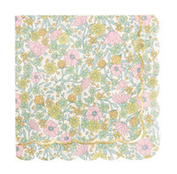 Shabby Gold Scalloped Napkins - Pack Of 16