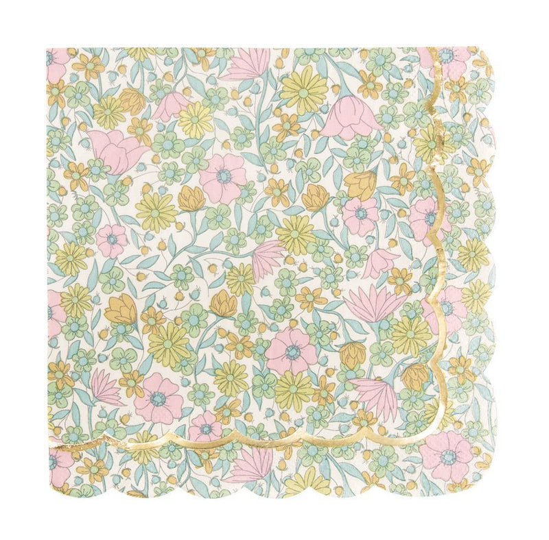 Shabby Gold Scalloped Napkins - Pack Of 16