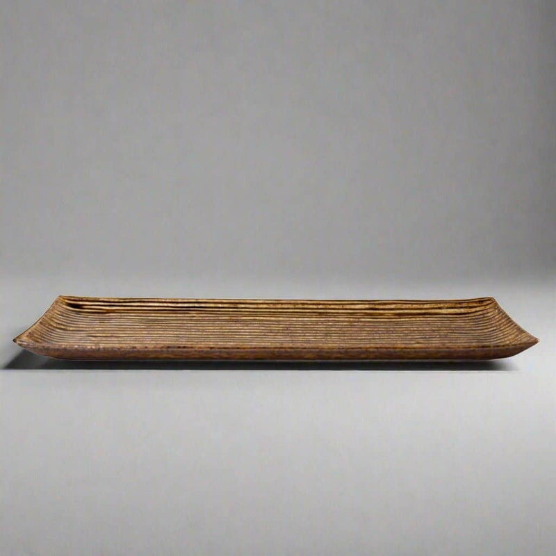 Sashimi Plate Amber Contour Glaze 33.2cm