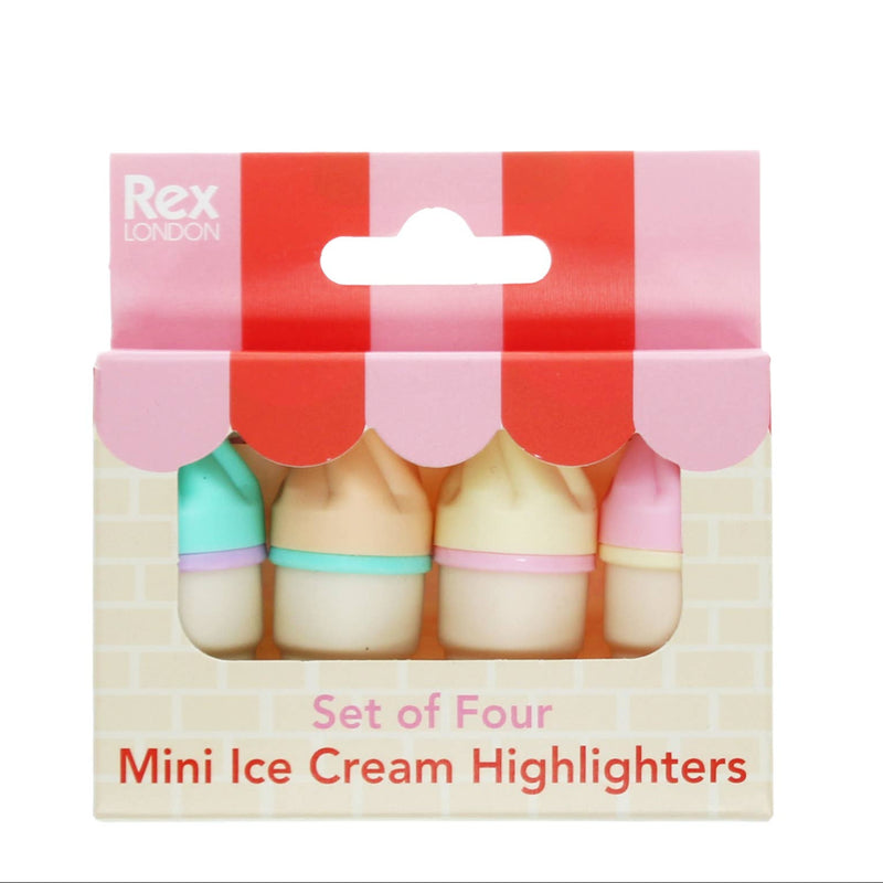 Mini Ice Cream Highlighters - Set of Four