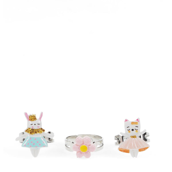 Cute Rings - Set of 3 - Bunny, Cat & Flower