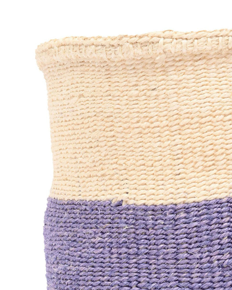 The Basket Room - JADALA: Lavender Colour Block Woven Basket: S / Purple / Colour Block
