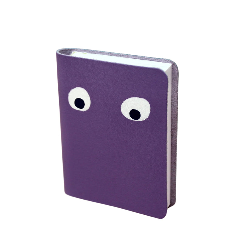 Googly Eye Mini Leather Notebook - Lilac