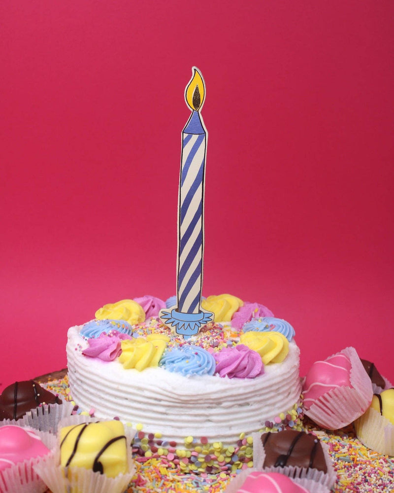 Birthday Candle Bookmark - Peach/Red