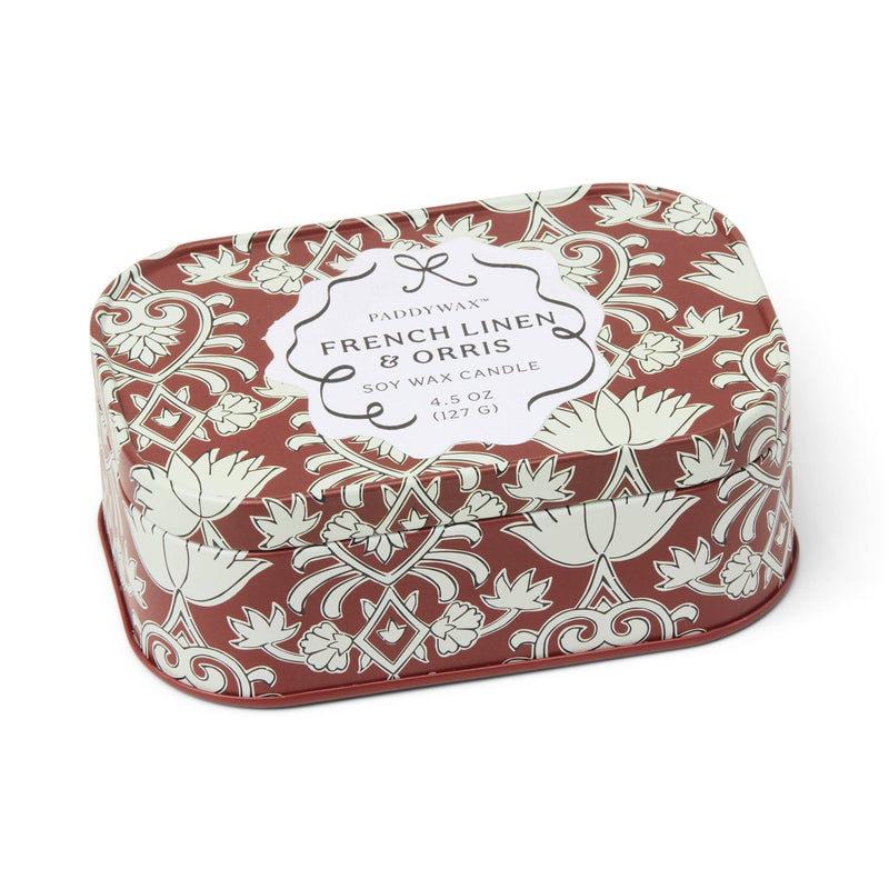 Cherie Printed Tin Candle - French Linen & Orris