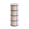Column Candle - Medium - Off-white, Bordeaux, Blue and Silver