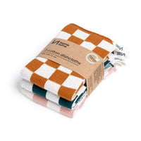 Reusable & Eco-Friendly Cotton Dishcloths: Check Mustard
