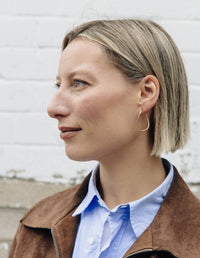 Oval Fluid Hoop Earrings - Gold