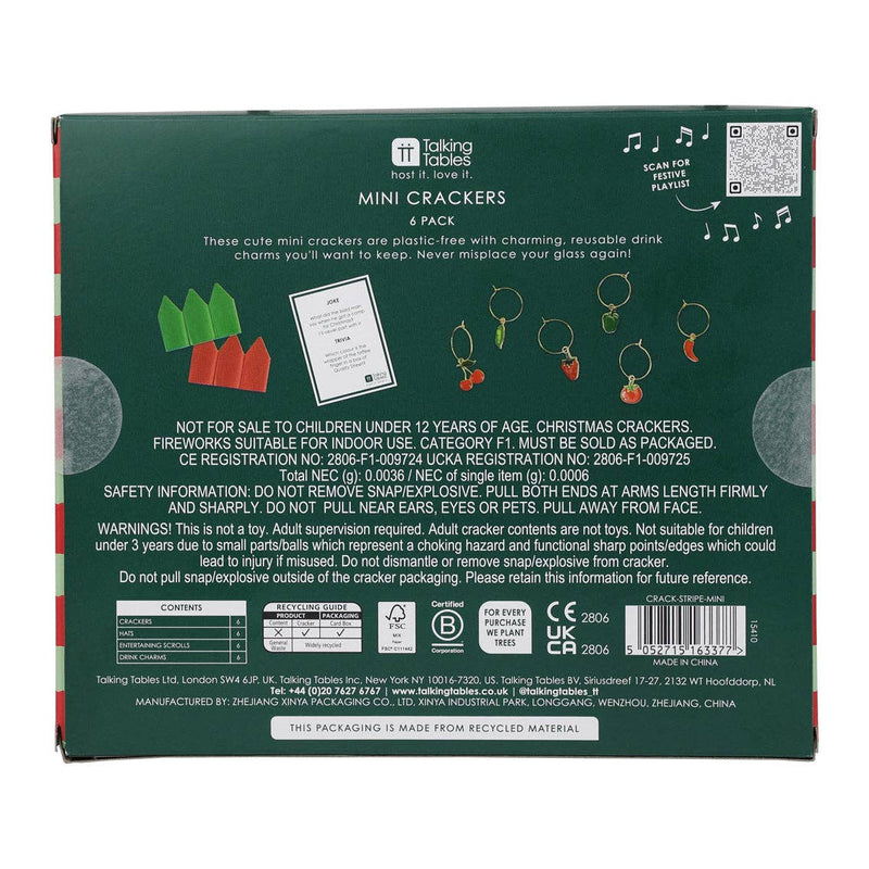 Mini Christmas Crackers - 6 Pack