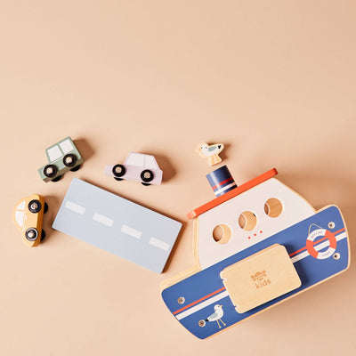 Wooden Ferry Toy Playset with Cars