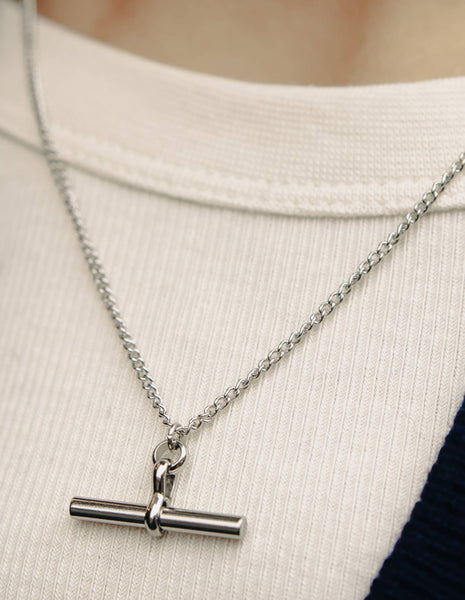 T-Bar Chain Necklace - Silver